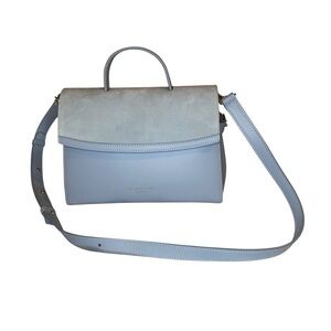 Teddy Blake Seren Duo Leather Handbag Light Blue Suede Top Rare